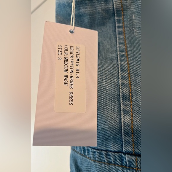 NWT Torn by Ronny Kobo Renee Strapless Denim Midi Dress Floral Detail Size S - Picture 7 of 9